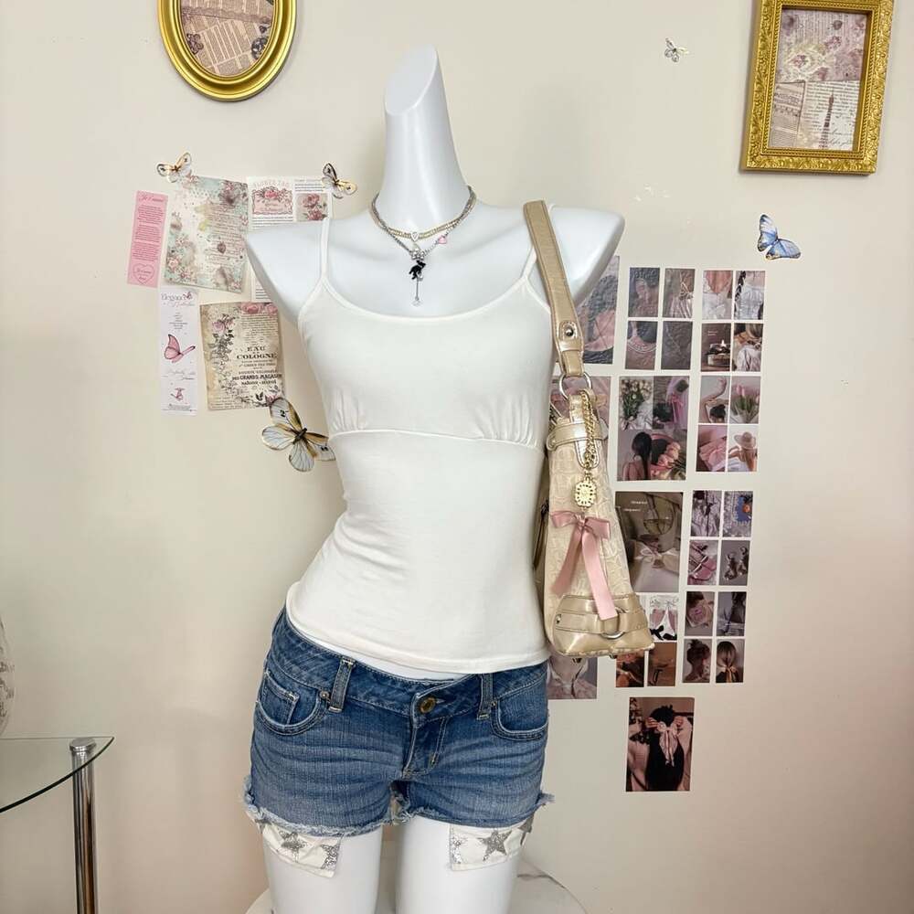 Brandy Melville White Tank Top With Ties In The Back